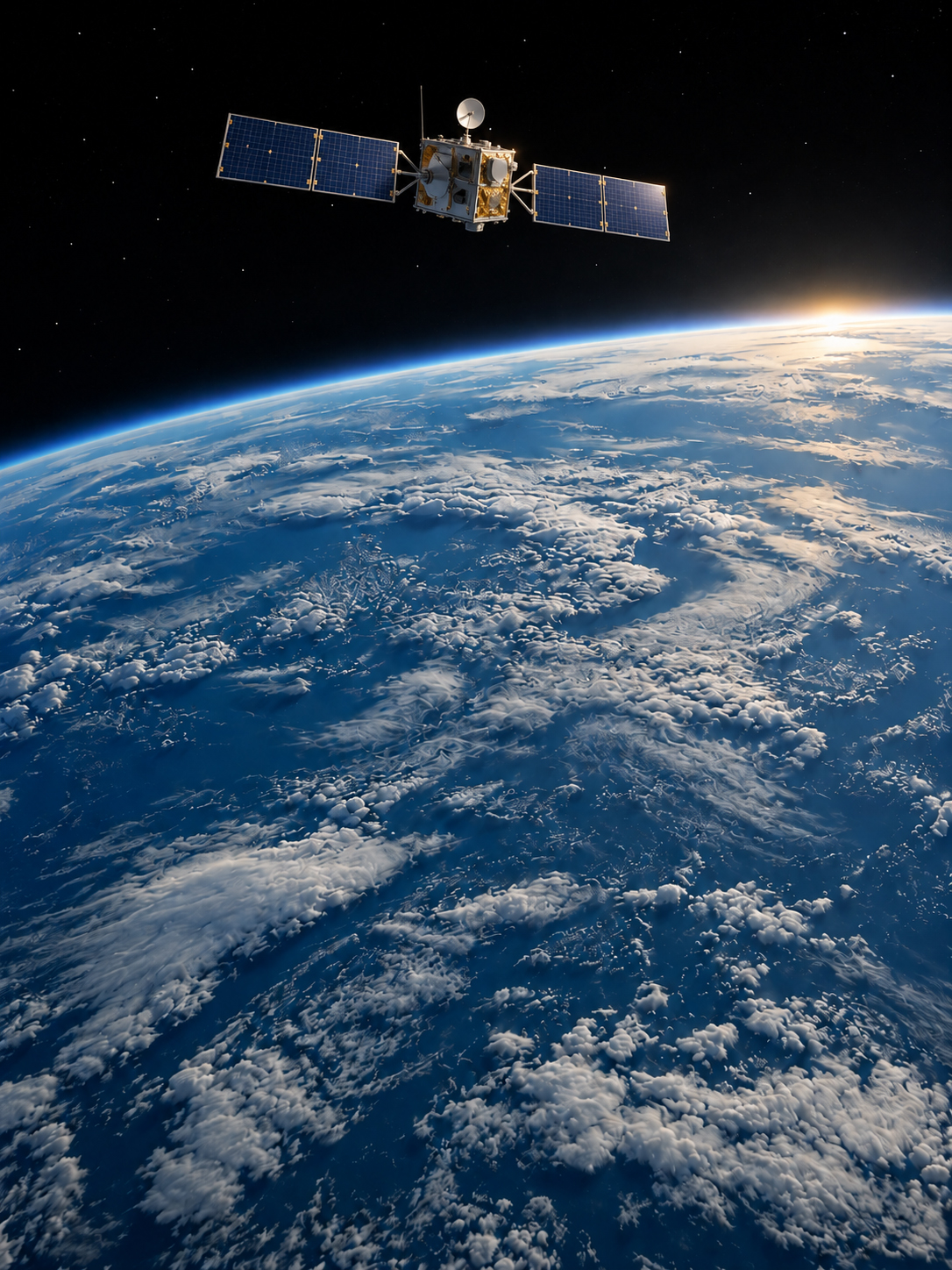 Spacecraft above the curve of the earth